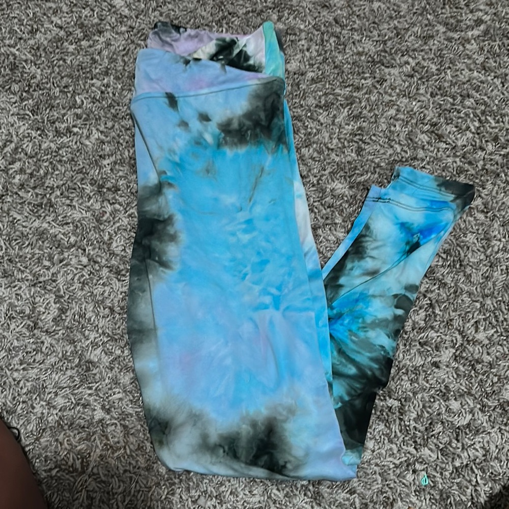 Tie-Dye Leggings - Blue and Black work out